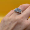 Incredible silver ring, size K, with natural amethysts. #146