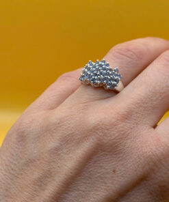 Incredible silver ring, size K, with natural amethysts