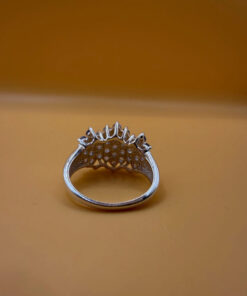 Incredible silver ring, size K, with natural amethysts