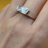 Large cubic zirconia vintage sterling silver ring, size Q #147