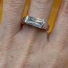 Large cubic zirconia vintage sterling silver ring, size Q #147