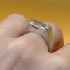 Large cubic zirconia vintage sterling silver ring, size Q #147