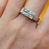 Large cubic zirconia vintage sterling silver ring, size Q #147