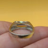 Large cubic zirconia vintage sterling silver ring, size Q #147