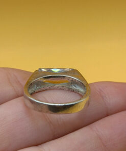 Large cubic zirconia vintage sterling silver ring, size Q