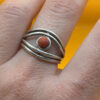 Silver ring with sponge coral, size N#148