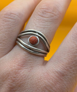 Silver ring with sponge coral, size N#148