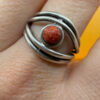 Silver ring with sponge coral, size N#148
