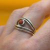 Silver ring with sponge coral, size N#148