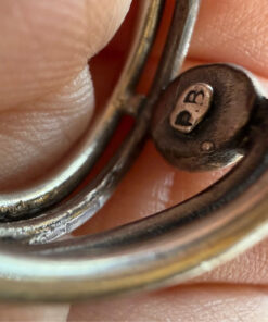 Silver ring with sponge coral, size N