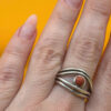 Silver ring with sponge coral, size N#148