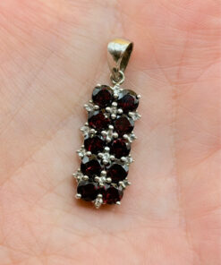 Incredible natural garnet pendant,sterling silver #148