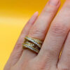 High-Quality CZ Silver Ring with Gold Plating, Size K#148