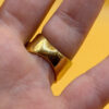 High-Quality CZ Silver Ring with Gold Plating, Size K#148
