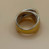 High-Quality CZ Silver Ring with Gold Plating, Size K#148