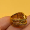 High-Quality CZ Silver Ring with Gold Plating, Size K#148