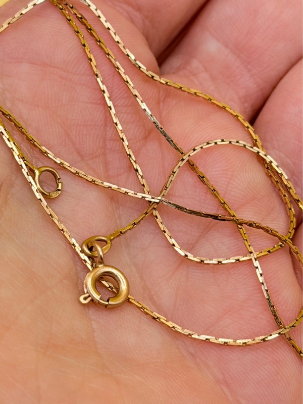 Vintage Soviet 583 Gold Chain, 63 cm, Excellent Condition, 14k