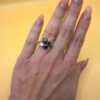 Sterling silver ring with round rare Tahitian pearls – size K