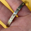 Vintage children etched cross pattern cuff bangle bracelet, in sterling silver#145