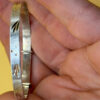 Vintage children etched cross pattern cuff bangle bracelet, in sterling silver#145
