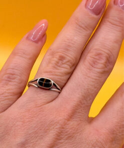 sterling silver ring features a natural tiger's syrup size L#149