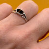 sterling silver ring features a natural tiger's syrup size L#149
