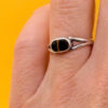 sterling silver ring features a natural tiger's syrup size L#149