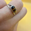 sterling silver ring features a natural tiger's syrup size L#149