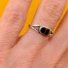 sterling silver ring features a natural tiger's syrup size L#149