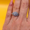 Incredible silver ring, size K, with natural amethysts.#149