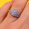 Incredible silver ring, size K, with natural amethysts.#149