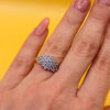 Incredible silver ring, size K, with natural amethysts.#149