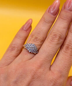 Incredible silver ring, size K, with natural amethysts