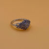 Incredible silver ring, size K, with natural amethysts.#149