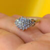 Incredible silver ring, size K, with natural amethysts.#149