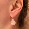 Sterling silver rose quartz earrings# 150