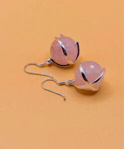 Sterling silver rose quartz earrings# 150