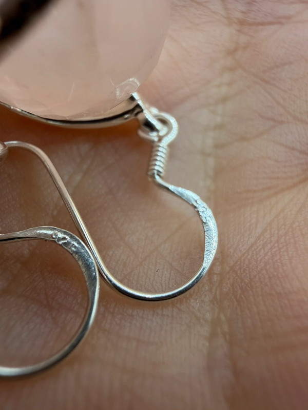 Sterling silver rose quartz earrings# 150
