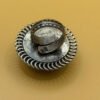 Vintage round green onyx filigree pure silver ring Uk size L