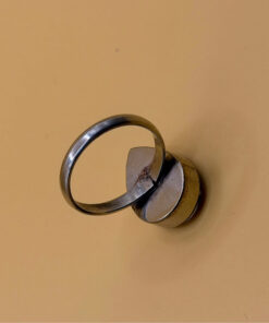 Tibetan silver plated ring with turquoise and coral, size U