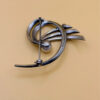 Sterling silver brooch with marcasite and pearls, Flower brooch, Brooch with leaf#153