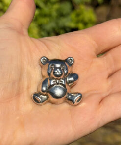 Adorable Vintage Sterling Silver 925 Puffy Hollow teddy bear  Pin Brooch#153