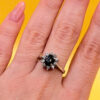 Size O 1/2 Silver Vintage Ring with Natural Sapphire#141