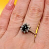 Size O 1/2 Silver Vintage Ring with Natural Sapphire#141