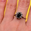Size O 1/2 Silver Vintage Ring with Natural Sapphire#141