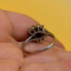 Size O 1/2 Silver Vintage Ring with Natural Sapphire#141