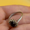 Size O 1/2 Silver Vintage Ring with Natural Sapphire#141