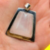 sterling silver pendant featuring a natural rose quartz #142