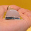 sterling silver pendant featuring a natural rose quartz #142