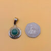 sterling silver pendant featuring a round green aventurine Mexico #142
